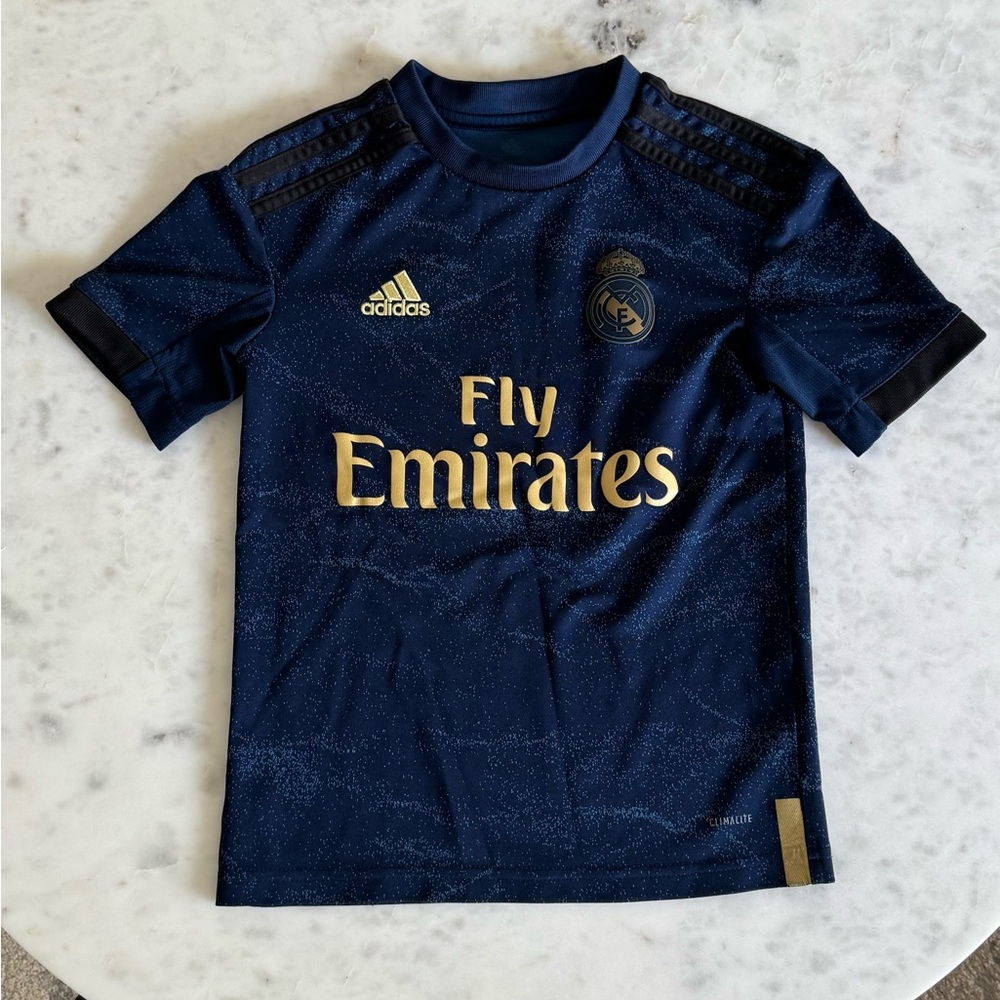 Real Madrid Adidas Kids Youth Navy Jersey Top XS
